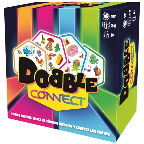 Zygomatic Dobble Connect Action- und Reflexkartenspiel für Erwachsene und Kinder, ab 8 Jahren, 2 bis 8 Spieler, 15 Minuten pro Spiel - Spanische Sprache