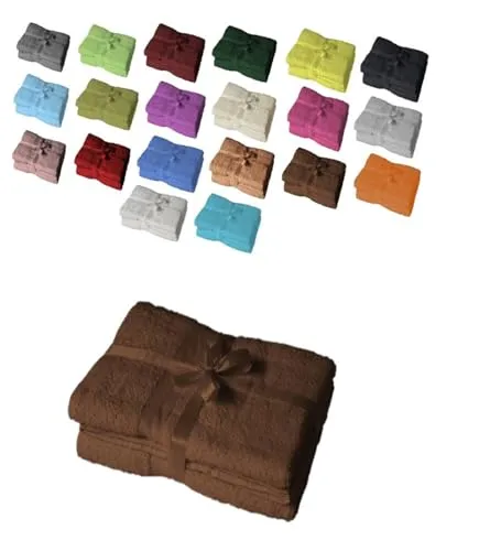 EXKLUSIV HEIMTEXTIL Duschtuch 2er Set 70 x 140 cm Schokobraun