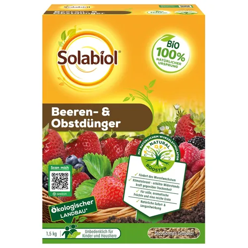 Solabiol Beeren- & Obstdünger 1,5 kg Beerendünger Obst Dünger Kernobst Steinobst