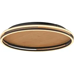 Paul Neuhaus LED-Deckenleuchte Sveja, Eichefarben, 5-flammig, dimmbar - Moderne LED-Deckenleuchte in Eichefarben für stilvolle Innenräume. Mit dimmbarem Lichtfarbwechsel von 2700 bis 5000 Kelvin sorgt sie für optimale Lichtverhältnisse. Maße: 55 x 55 x 8 cm, inklusive Fernbedienung.
