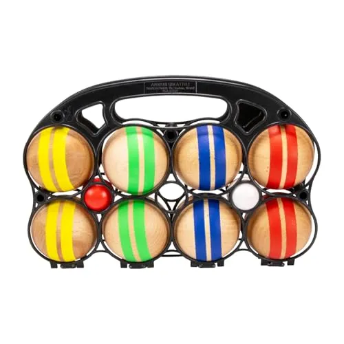 GICO Spielzeug-Gartenset Boccia - Massivholz mit 8 Kugeln - Spielzeug-Gartenset aus hochwertigem Massivholz, ideal für Kinder ab 3 Jahren. Fördert Geschicklichkeit und Teamgeist beim Spielen im Freien.