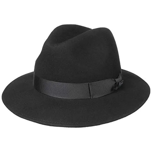 Lipodo New York Traveller Filzhut - Eleganter Wollhut für Damen und Herren - Fedora & Trilby-Hüte aus 100% Wollfilz, made in Italy. Hochwertige Verarbeitung und schicker Ripsbandgarnitur für stilvollen Schatten und Komfort.