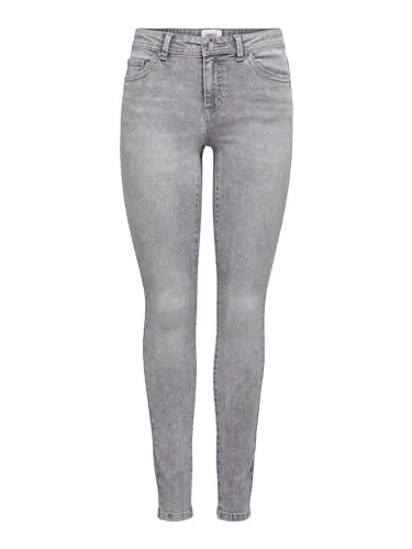 ONLY Damen Onlwauw Life Mid Sk Bb Bj694 Noos Jeans, Medium Grey Denim, XL / 32L EU - Moderne Skinny Fit Jeans für Damen: Eng anliegend, mit mittelhohem Bund für optimalen Komfort. Praktische Taschen und Gürtelschlaufen bieten vielseitige Stylingoptionen. Flexibler Materialmix garantiert Tragekomfort und Langlebigkeit.