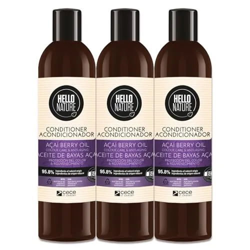 P-Beauty Naturkosmetik Conditioner mit Acai Beere - Haarspülung Farbschutz, Regeneration & coloriertes Haar - Haarpflege für Glanz, Geschmeidigkeit & bessere Kämmbarkeit bei trockenem Haar (3x 300ml)