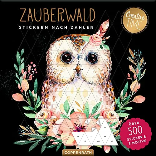 Stickern nach Zahlen Zauberwald - Basteln & Handarbeiten: Kreativer Sticker-Spaß mit dem Zahlen-Prinzip, ideal für die schnelle Gestaltung wunderschöner Karten.