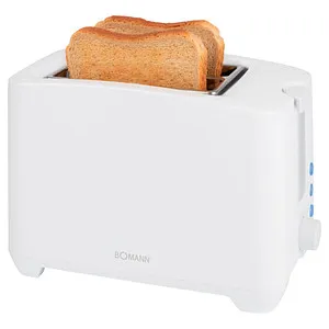 BOMANN TA 6065 CB Toaster weiß - Toaster mit Cool-Touch-Gehäuse, einstellbarem Bräunungsgrad und praktischer Auftaufunktion für perfekt geröstete Brotscheiben und Brötchen.