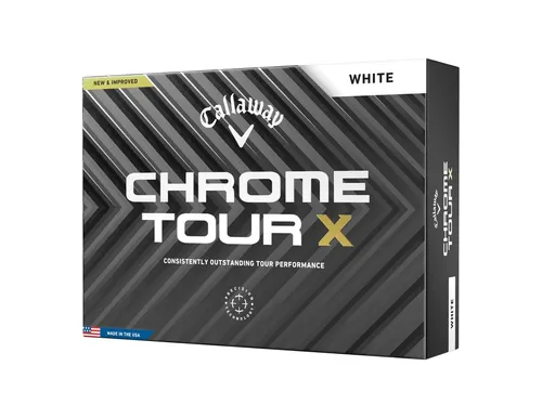 Callaway Golfbälle Chrome Tour X 2026 – 12er Pack, weiß - Erleben Sie maximale Tour-Performance mit den Callaway Golfbällen Chrome Tour X 2026. Dank neuer Speed-Technologie und präziser Kontrolle sind sie ideal für anspruchsvolle Golfer. Perfekt für mehr Spin und stabile Flugbahnen.
