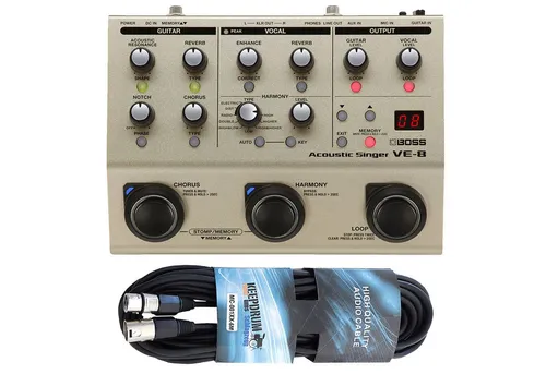 Boss VE-8 Acoustic-Singer Effektgerät - Aufnahmegerät mit hochwertigem Vorverstärker und Effekten für Gesang und Gitarre, inklusive integriertem Looper und USB-Interface für professionelle Aufnahmen.