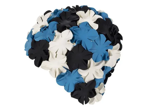 Fashy Badekappe - Gummibadehaube Blüten in Blau Weiß - Badekappen - Hochwertige Badehaube mit schöner Blütenmusterung, ideal für Schwimmbäder. Aus 100% Gummi, bietet sie eine perfekte Abdichtung und ist geruchsneutral.