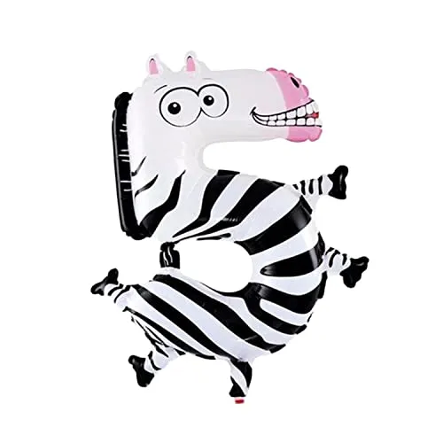 Folienballon Zahl 40 cm im Tier-Design für Luftbefüllung - für Geburtstag Hochzeit Party - Ballon im Zahlen-Design Jubiläum Geschenk Luftballon Zahlenballon riesen Nummer Deko Kinder Deko (Zahl 5)