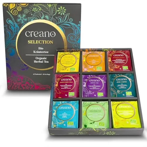 Creano Bio Kräutertee Geschenkset Grey „ORGANIC HERBAL TEA“ von Creano