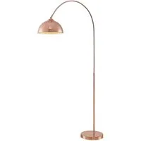 Lindby Bogenlampe Lennart, 1 x 15 W LED - Bogenlampe mit höhenverstellbarem Standbein, aus elegantem kupferfarbenem Eisen, ideal für stilvolle Wohnräume.
