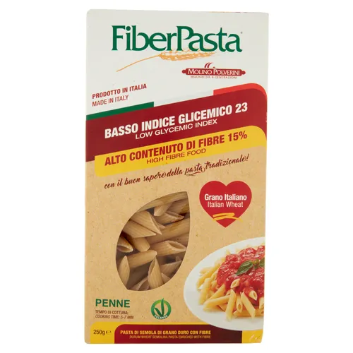 FiberPasta Penne Hartweizengrieß Pasta mit 15% Ballaststoffen 250g