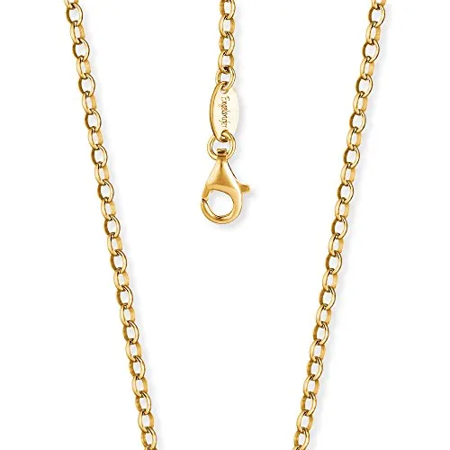 Engelsrufer Damen Halskette Ankerkette aus vergoldetem 925er-Sterlingsilber - Elegante Ankerkette aus vergoldetem 925er-Sterlingsilber, 50 cm lang und nickelfrei – ideal für Allergiker und perfekt als Geschenk.
