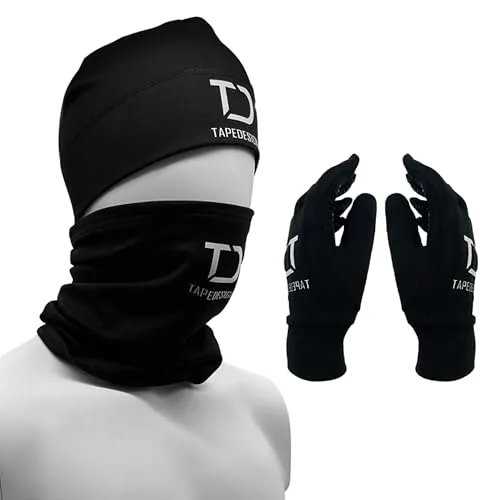 Tapedesign Beanie Set für Herren - Schwarz L/XL - Hochwertige Mütze aus 100% Polyester, ideal für kalte Tage und stylisches Outfit, perfekt für Herren in Größe L/XL.