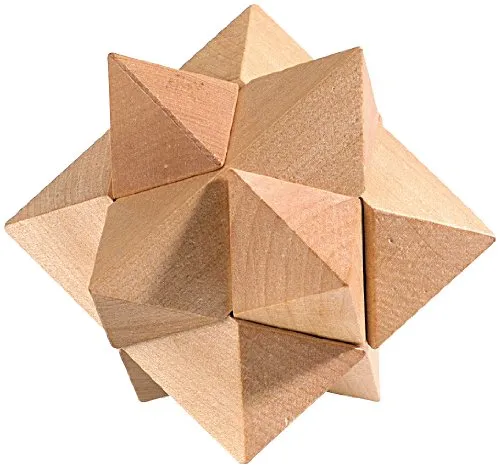 Playtastic Knobelspiele Holz Lösung: Geduldspiel Stern aus Holz (Geschicklichkeitsspiel Lösung, Denkspiele aus mit, Zauberwürfel)