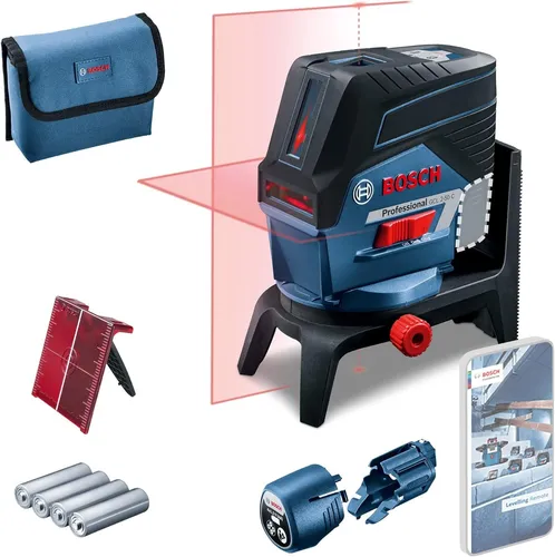 Bosch Kreuzlinienlaser GCL 2-50 - Selbstnivellierend mit rotem Laser, 2 Lotpunkte, inkl. Tasche und GRATIS Akku beim Kauf