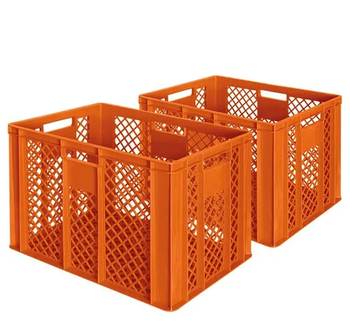 BRB-Lagertechnik Stapelbox 2x Eurobehälter/Bäckerkiste durchbrochen, LxBxH 600x400x410 mm, Stoßfest, robust und formstabil