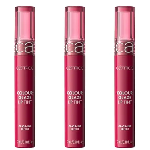 Catrice Colour Glaze Lip Tint, Lipgloss, Nr. 040, Rot, pflegend, Färbeeffekt, glänzend, strahlend frisch, vegan, ohne Parabene, ohne Mikroplastikpartikel, Nanopartikel frei, 3er Pack (3x3ml)