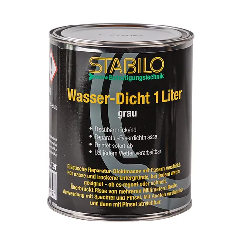 STABILO Befestigungstechnik Stabilo Wasser-Dicht 1L – Dichtmasse, Feuchtigkeitssperre, Abdichtmittel – Wasserdicht, Langlebig, Vielseitig – Für Bad, Balkon, Terrasse, Bauprojekte 770094