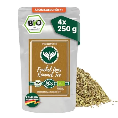 Azafran BIO Fenchel Anis Kümmel Tee | Gewürztee Gewürze | Kräutertee Kräuter 1kg