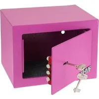 HMF Möbeltresor Safe klein mit Schlüssel, pink