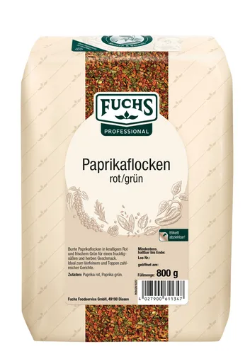 Fuchs Prof Paprikaflocken rot/grün Gewürzmischungen 0.8kg 4027900611347