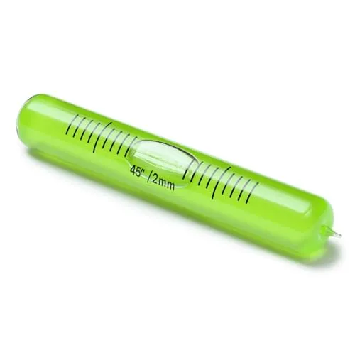 Ersatz Wasserwaage, Glaslibelle, Wasserwaage mit Blase, Röhrenlibellen, Zylinderlibelle, selbstjustierende Empfindlichkeit, Feder, Grün, 70 x 11 mm