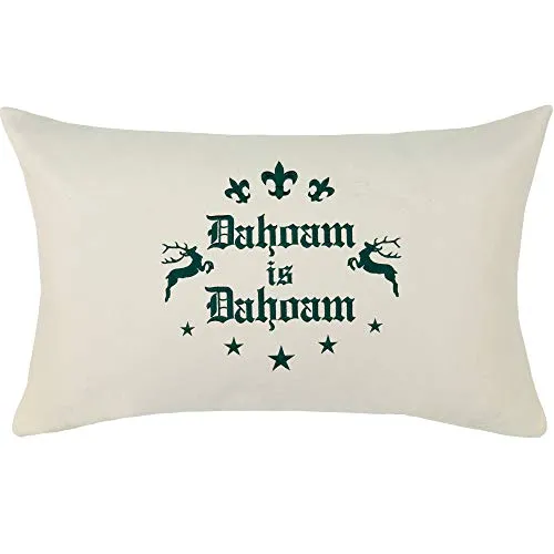 EXPRESS-STICKEREI Dahoam is Dahoam Kissen mit Hirschgeweih Landhausstil Dekokissen Country Chic traditionelle Wohnzimmer Dekoration Zierkissen mit Füllung Sofakissen groß | 40x60cm | beige