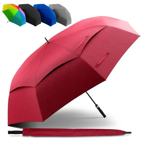 STYNGARD XXL Regenschirm Groß Sturmfest [Ø 130 cm] in rot von STYNGARD