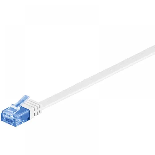 CAT 6a Netzwerkkabel, U/UTP, flach, weiß - Länge: 10,0 m