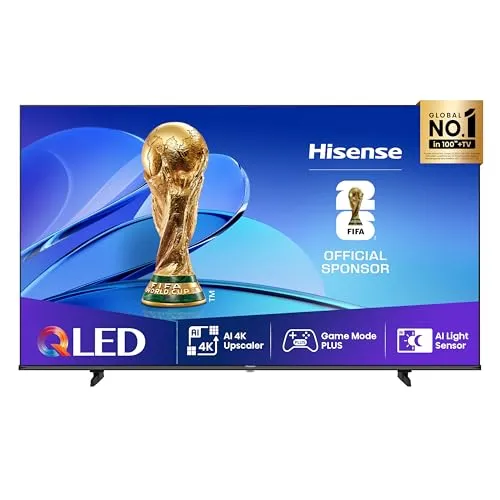 Hisense 58E7Q 58 Zoll QLED Smart TV - Fernseher mit Game Mode Plus und Dolby Vision Atmos für ein immersives Seherlebnis. Der AI 4K Upscaler sorgt für herausragende Bildqualität, egal ob Film oder Spiel.