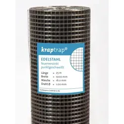 Kraptrap® Voliere Volierendraht Edelstahl V2A - 2500 cm - Zubehör für Landwirtschaft: Robuster 1,00 mm starker Drahtzaun aus Edelstahl V2A, ideal für sichere Volieren und langlebigen Einsatz.