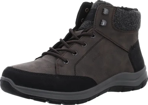 RIEKER Winterboots Herren Gr. 40, dunkelbraun - Wanderschuhe aus Lederimitat mit praktischem Innenreißverschluss und warmem Futter, ideal für Outdoor-Aktivitäten bei kaltem Wetter.