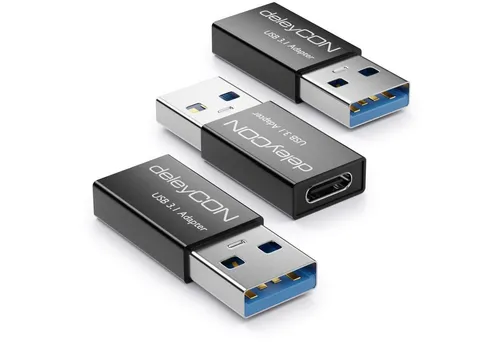 deleyCON deleyCON 3x USB3.1 Adapter USB A zu USB C-Buchse 5Gbit/s Aluminium USB-Adapter