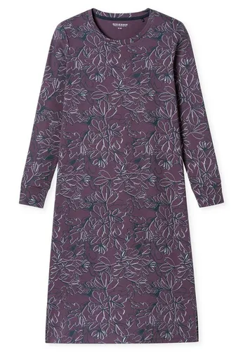 Schiesser Damen Langarm Nachthemd aus weicher Baumwolle, 110 cm - Nachthemden für Damen – Komfortables Interlock-Nachthemd aus 100% weicher Baumwolle für ein angenehmes Tragegefühl und erholsame Nächte.