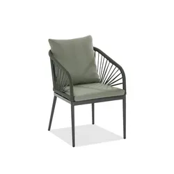Niehoff Pino Designstuhl, grün - Hochwertige Gartenmöbel - Gartenmöbel mit strapazierfähiger Kordel aus 100% Polypropylen, ideal für stilvolle und langlebige Außensitzgelegenheiten.