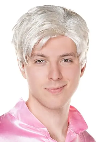 Malibu Boy Ken-ny Perücke in weiß von MASKWORLD