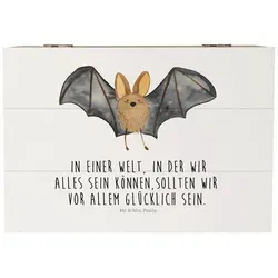 Mr. & Mrs. Panda Dekokiste Fledermaus Flügel - Weiß - Geschenk, Truhe, Dekokiste, Geschenkbox, s (1 St) weiß Ø 0 cm x 22 cm x 12 cm