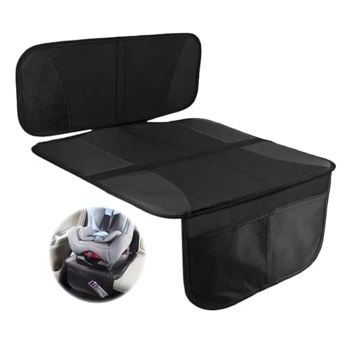 MINZHI Sitzschoner Auto Kindersitz,mit Anti-Rutsch Funktion Autositzschoner,kindersitz Unterlagen für Auto,Autositzauflage mit Netztaschen,Autositzauflage Sitzschutz,für Kinder geeignet (schwarz)