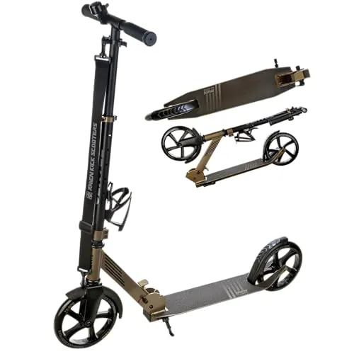 RAVEN Scooter Roller Tretroller Kickscooter für Kinder Erwachsene |klappbar | höhenverstellbar | Tragegurt | Klingel | Flaschenhalter (Sentel ohne Handbremse, 200mm)