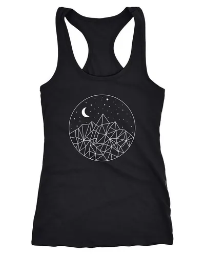 Neverless Tanktop Damen Tank-Top Berge und Sterne Polygon Design Racerback Neverless®