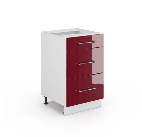 Vicco Midischrank Fame-Line, Bordeaux Hochglanz/Weiß in rot von Vicco