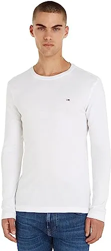 Tommy Jeans Langarmshirt TJM ORIGINAL RIB LONGSLEEVE TEE - Basic-Shirt aus hochwertigem Baumwolljersey, klassischer Schnitt mit Logostickerei, ideal für lässige Outfits und jeden Anlass.
