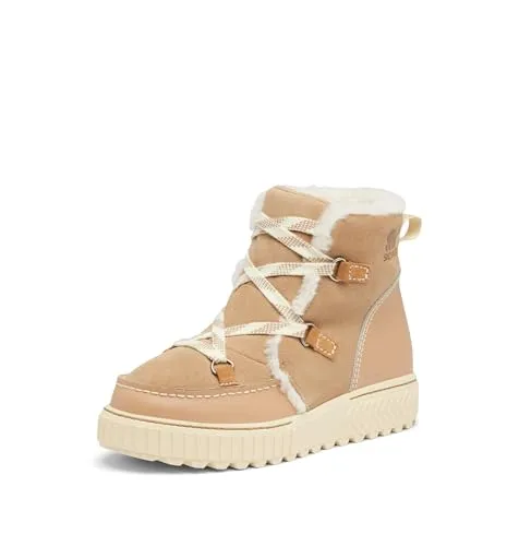 SOREL Ona Ave Alpine Boots - Wasserdichte Damenstiefel in Braun (EU 38) - Stylische Winterstiefel aus hochwertigem Wildleder mit Kunstfellkragen. Wasserdicht und isoliert für warme Füße, ideal für kalte Tage.