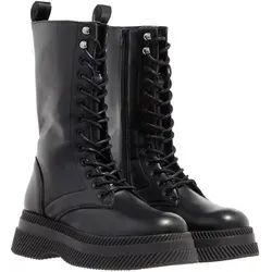 Steve Madden Stiefel aus hochwertigem Leder - Elegante Stiefelette aus schwarzem Leder mit praktischem Reißverschluss und modischem Plateau. Ideal für jeden Anlass und bietet perfekten Tragekomfort.