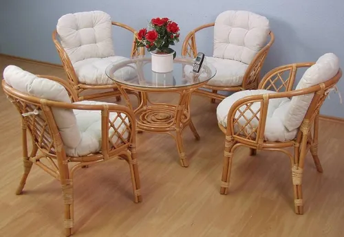 Home affaire Essgruppe, 5-tlg. honigfarben mit Kissenauflagen