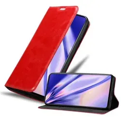 Cadorabo Hülle für Samsung Galaxy A71 5G Schutz Hülle in Rot Handyhülle Etui Case Cover Magnetverschluss