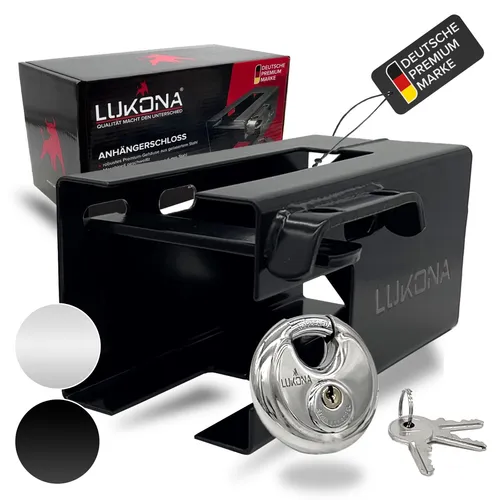 Anhängerschloss Schwarz 3 Schlüssel Kastenschloss Anhänger PKW  / Gratis Beutel