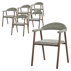 ML-Design Esszimmerstühle 6er Set mit Armlehne - Grünes modernes Design für Ihr Zuhause - Stilvolles 6er Set Esszimmerstühle mit integrierten Armlehnen und weich gepolsterten Sitzflächen. Ideal für gemütliche Abende, robust und vielseitig kombinierbar – die perfekte Wahl für Esszimmer und Küche.